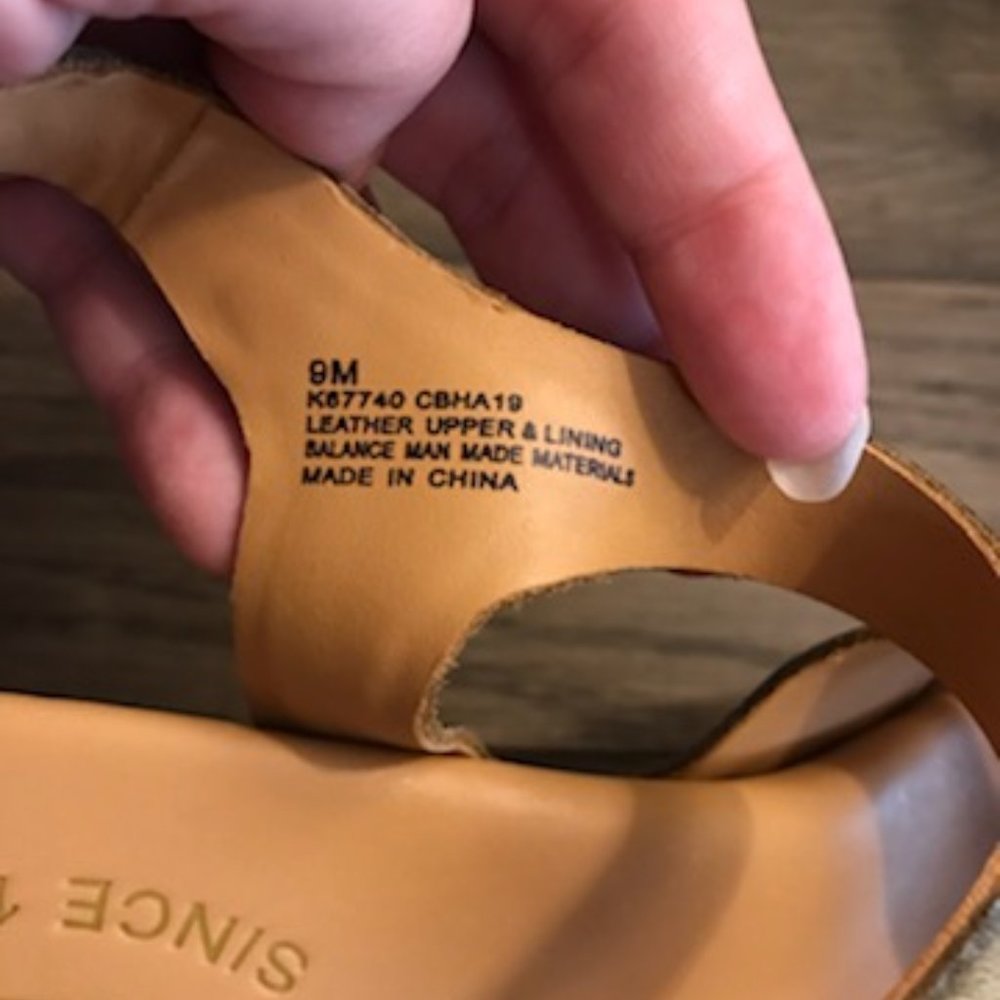 Kork-Ease Olive Green Leather Wedge Sandals - Picture 3 of 13